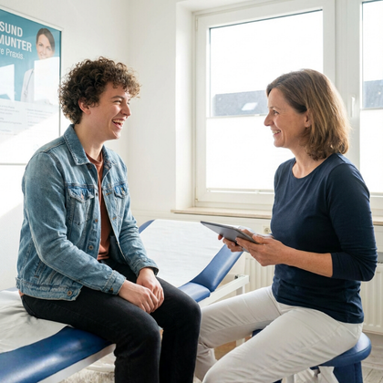 Junger Mann bei einer Aerztin