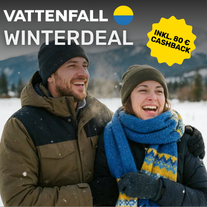 Zwei Menschen freuen sich über den Vattenfall Winterdeal
